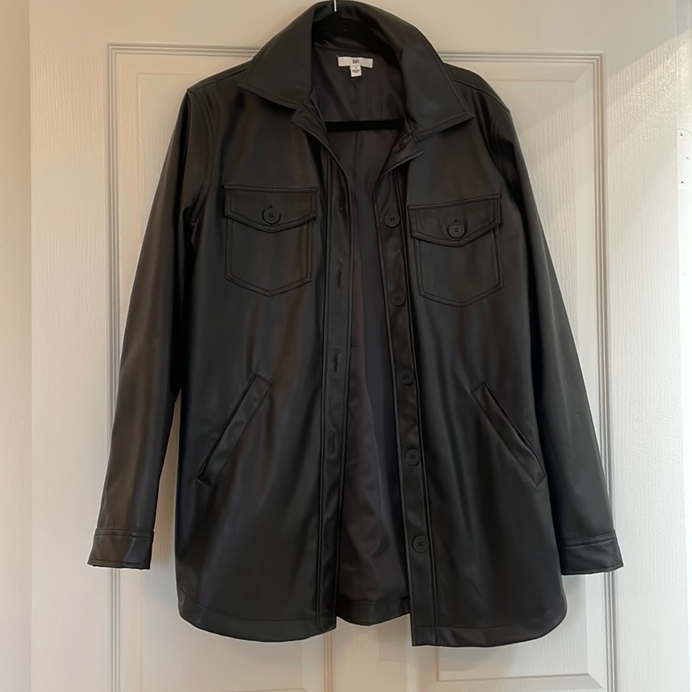 BP - faux leather shacket - small
